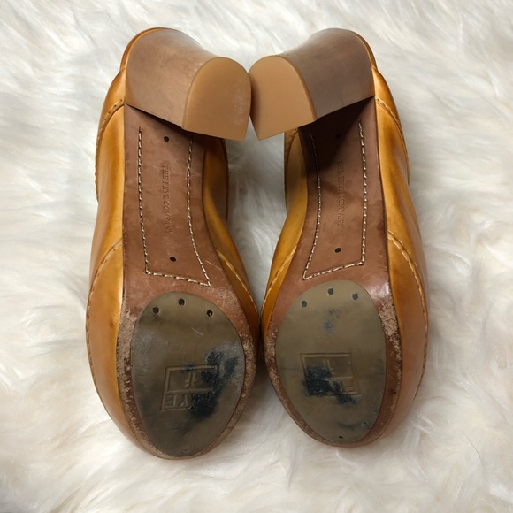 Frye Saddle Tan Heeled Mules - Picture 5 of 7